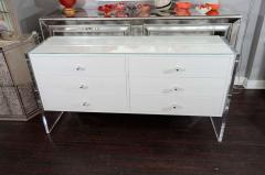  Venfield 6 Drawer White Python Dresser with Lucite Side Panels - 2039369