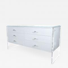  Venfield 6 Drawer White Python Dresser with Lucite Side Panels - 2040487