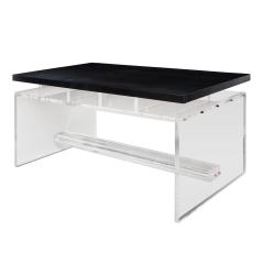  Venfield Acrylic Partners Desk with Embossed Crocodile Leather Top - 2792026