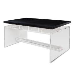  Venfield Acrylic Partners Desk with Embossed Crocodile Leather Top - 2792026