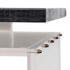  Venfield Acrylic Partners Desk with Embossed Crocodile Leather Top - 2792029