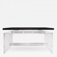  Venfield Acrylic Partners Desk with Embossed Crocodile Leather Top - 2796807