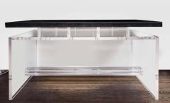  Venfield Acrylic Partners Desk with Embossed Crocodile Leather Top Floor Model Sale - 4206894