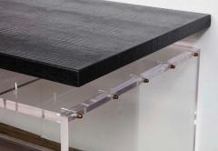  Venfield Acrylic Partners Desk with Embossed Crocodile Leather Top Floor Model Sale - 4206897