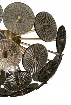  Venfield Alberto Dona Inspired Custom Textured Murano Glass Disc Flush Mount - 4322796