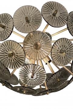  Venfield Alberto Dona Inspired Custom Textured Murano Glass Disc Flush Mount - 4322797