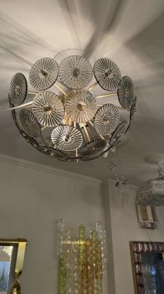  Venfield Alberto Dona Inspired Custom Textured Murano Glass Disc Flush Mount - 4322798