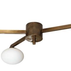  Venfield Angelo Lelli Style Opaline Glass Globe Brass Fixture - 2719377