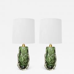  Venfield Artisan Pair of Murano Sommerso Emerald Glass Table Lamps 2022 - 2603038