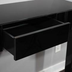  Venfield Black Glass Wall Mount Console Table - 3129820