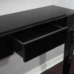  Venfield Black Glass Wall Mount Console Table - 3129821