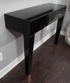  Venfield Black Glass Wall Mount Console Table - 3129827