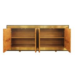  Venfield Burl Faced Four Door Credenza with Stepped Brass Framed Front - 4206880