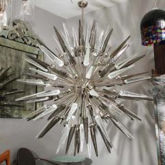  Venfield Clear and Smoke Murano Glass Spike Sputnik Chandelier With Metal Spheres - 3140744