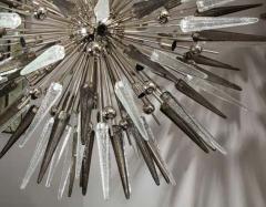  Venfield Clear and Smoke Murano Glass Spike Sputnik Chandelier With Metal Spheres - 3140745