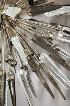  Venfield Clear and Smoke Murano Glass Spike Sputnik Chandelier With Metal Spheres - 3140750