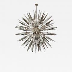  Venfield Clear and Smoke Murano Glass Spike Sputnik Chandelier With Metal Spheres - 3143895