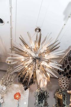  Venfield Clear and Smoke Murano Glass Spike Sputnik Chandelier in Polished Nickel - 3121316