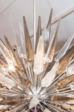  Venfield Clear and Smoke Murano Glass Spike Sputnik Chandelier in Polished Nickel - 3121319