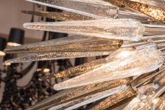  Venfield Clear and Smoke Murano Glass Spike Sputnik Chandelier in Polished Nickel - 3121320