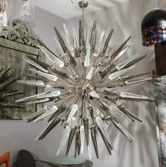  Venfield Clear and Smoke Murano Spike Glass Sputnik Chandelier With Metal Spheres - 2039329