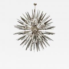  Venfield Clear and Smoke Murano Spike Glass Sputnik Chandelier With Metal Spheres - 2040495