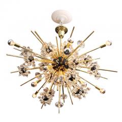  Venfield Crystal and Brass Rod Sputnik Chandelier with Black Spheres - 3107605