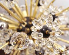  Venfield Crystal and Brass Rod Sputnik Chandelier with Black Spheres - 3107611