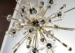  Venfield Crystal and Brass Rod Sputnik Chandelier with Black Spheres - 3107613