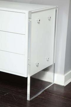  Venfield Custom 6 Drawer White Lacquer Dresser with Acrylic Side Panels - 3137717