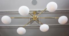  Venfield Custom 6 Opaline Globe Splayed Arm Chandelier - 2054511