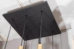  Venfield Custom 8 Globe Brass and Black Chandelier - 4530983