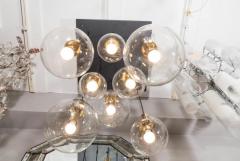 Venfield Custom 8 Globe Brass and Black Chandelier - 4530984