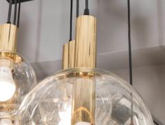  Venfield Custom 8 Globe Brass and Black Chandelier - 4530985