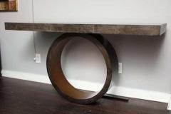  Venfield Custom Charcoal Goatskin Console with Umber Gold Leaf - 3135221