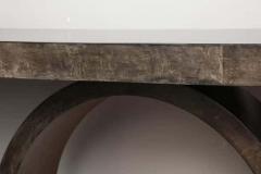  Venfield Custom Charcoal Goatskin Console with Umber Gold Leaf - 3135224