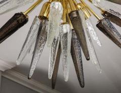  Venfield Custom Clear and Smoke Murano Glass Spike Flush Mount - 3140736
