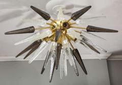 Venfield Custom Clear and Smoke Murano Glass Spike Flush Mount - 3140739