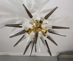  Venfield Custom Clear and Smoke Murano Glass Spike Flush Mount - 3140740