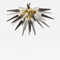  Venfield Custom Clear and Smoke Murano Glass Spike Flush Mount - 3143894