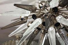  Venfield Custom Clear and Smoke Murano Glass Spike Flush Mount with Metal Spheres - 3140711
