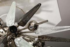  Venfield Custom Clear and Smoke Murano Glass Spike Flush Mount with Metal Spheres - 3140712