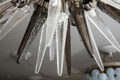  Venfield Custom Clear and Smoke Murano Glass Spike Flush Mount with Metal Spheres - 3140713