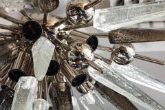  Venfield Custom Clear and Smoke Murano Glass Spike Flush Mount with Metal Spheres - 3140714