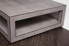  Venfield Custom Genuine Light Gray Shagreen Cocktail Table - 3139860