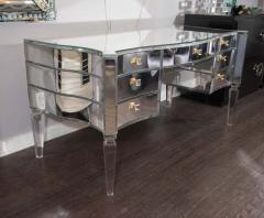  Venfield Custom Glamorous Mirrored Writing Desk with Acrylic Legs - 3118631