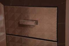  Venfield Custom Lacquered Nightstands with Embossed Leather Drawer Fronts - 3137657