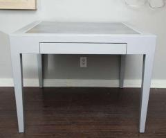  Venfield Custom Metallic Grey Leather and Lacquer Game Table - 3137770
