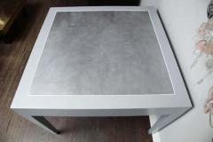  Venfield Custom Metallic Grey Leather and Lacquer Game Table - 3137771
