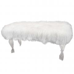  Venfield Custom Mongolian Fur Bench with Twisted Lucite Legs - 3108328